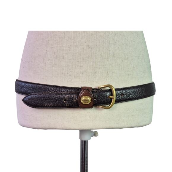 Dooney & Bourke   Brown Pebble Leather Brass Buckle Vintage USA Belt L 34 - 36 - Picture 2 of 3